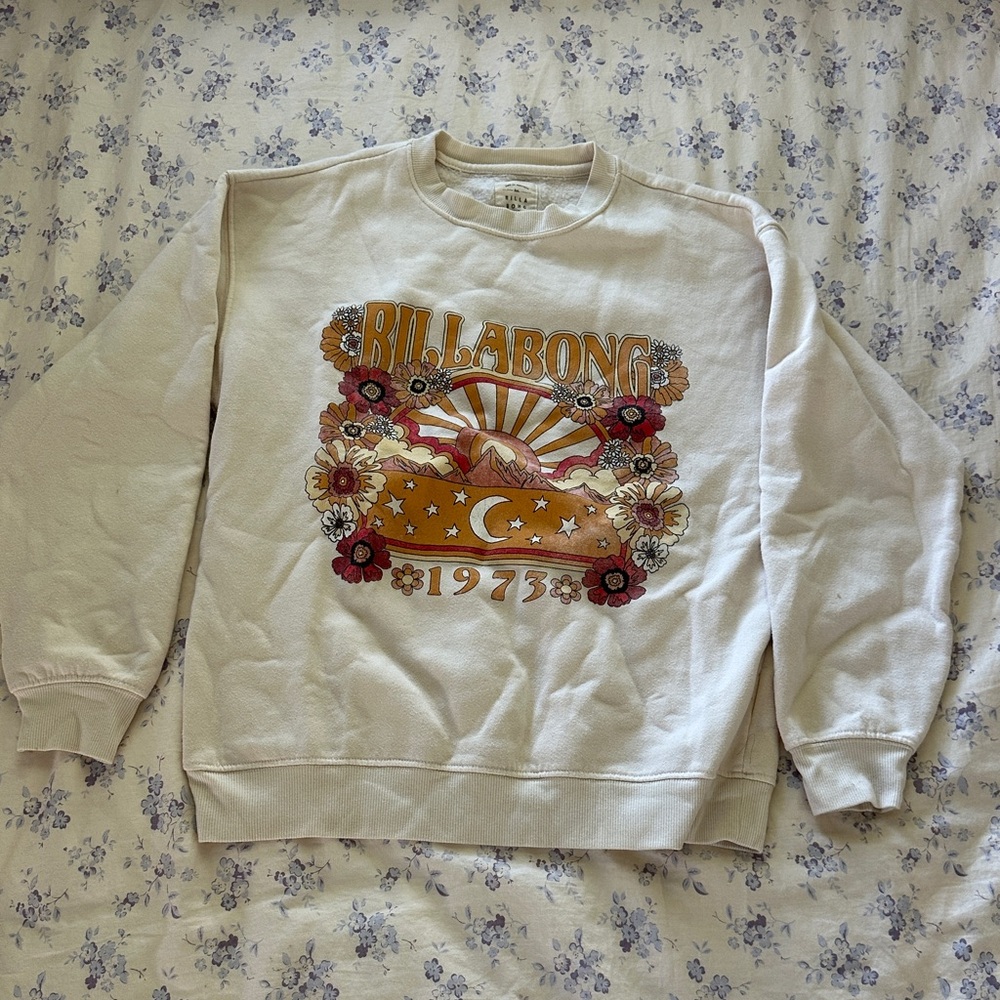 Billabong Off-White Floral Graphic Sweatshirt